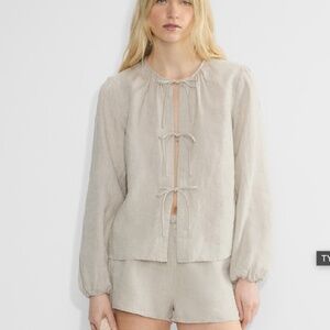 Aritzia Little Moon Tybee Linen Blouse